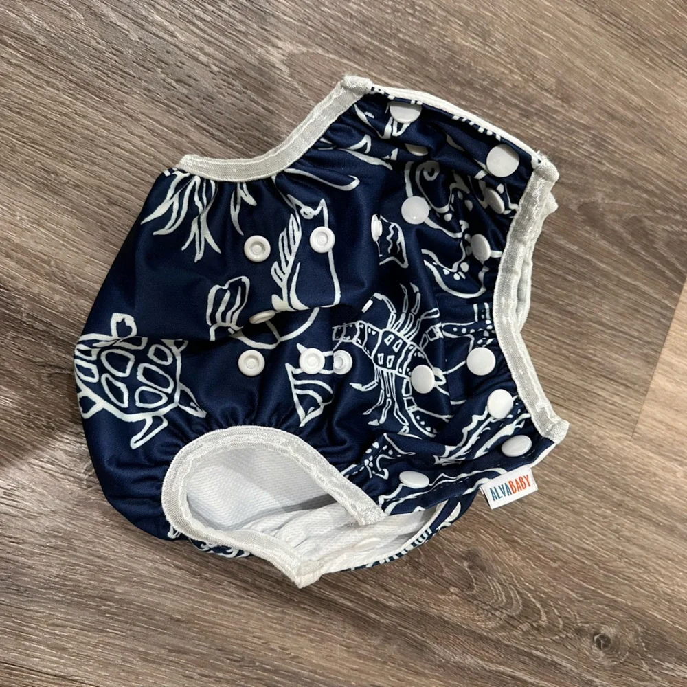 Whale Print Kids Swim Diaper